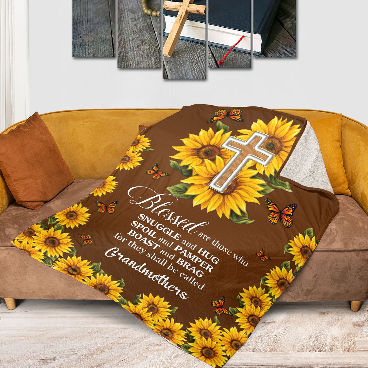 Blessed Are Those Who Spoil And Pamper - Special Personalized Sunflower Fleece Blanket NUH329