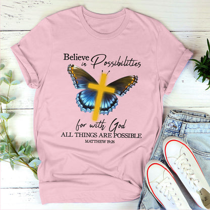 Lifegifty | Scripture Gifts For Christian People | With God All Things Are Possible | Matthew 19:26 | Unisex T-shirt 2DTHN668