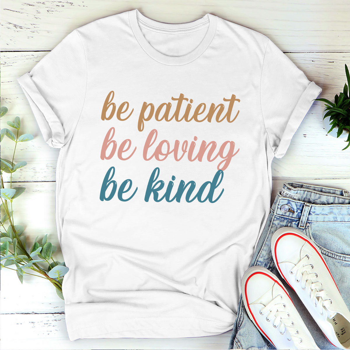 Christian Unisex T-shirt - Be Patient, Be Loving, Be Kind HAP10